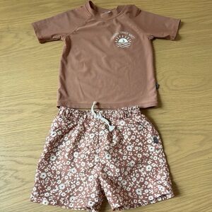 Modern Moments Graphic Rash Guard and Floral Shorts Set